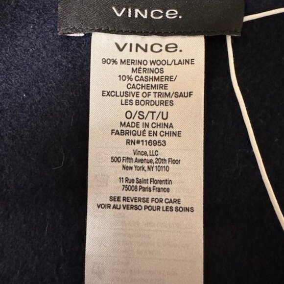VINCE Navy Plaid Cashmere Scarf- New condition - Picture 3 of 4